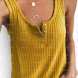 New without tag. Medium, mustard, waffle tank